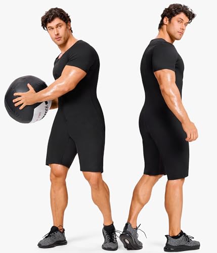 Junlan Sauna Suit for Men Full Body Waist Trainer Sauna Shirt for Working Out(Blue,Large) - Image 5