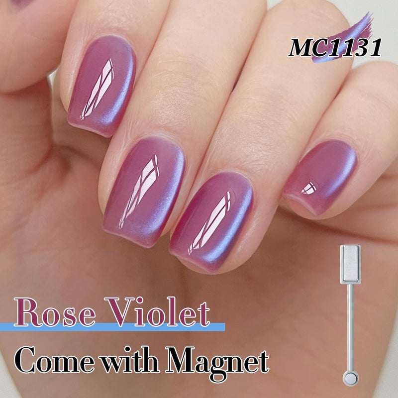 Double Rhythm 6 Colors Cat Eye Gel Polish Set Shimmer Glitter with Magnet Holographic Reflective Magnetic UV Nail Art Kit (6-Kit 43) - Image 4