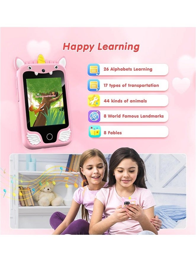 ASIV Kids Smart Phone Toys for Girls and Boys Ages 3-10 Toddler Play Toys with Dual Camera Educational Learning Games Puzzles MP3 Music Player Birthday Gifts for Kids Girls and Boys / Birthday Unicorns Gift Toys for Children 3 4 5 6 7 8 Year Old (Pink / 32GB SD Card) - Image 4