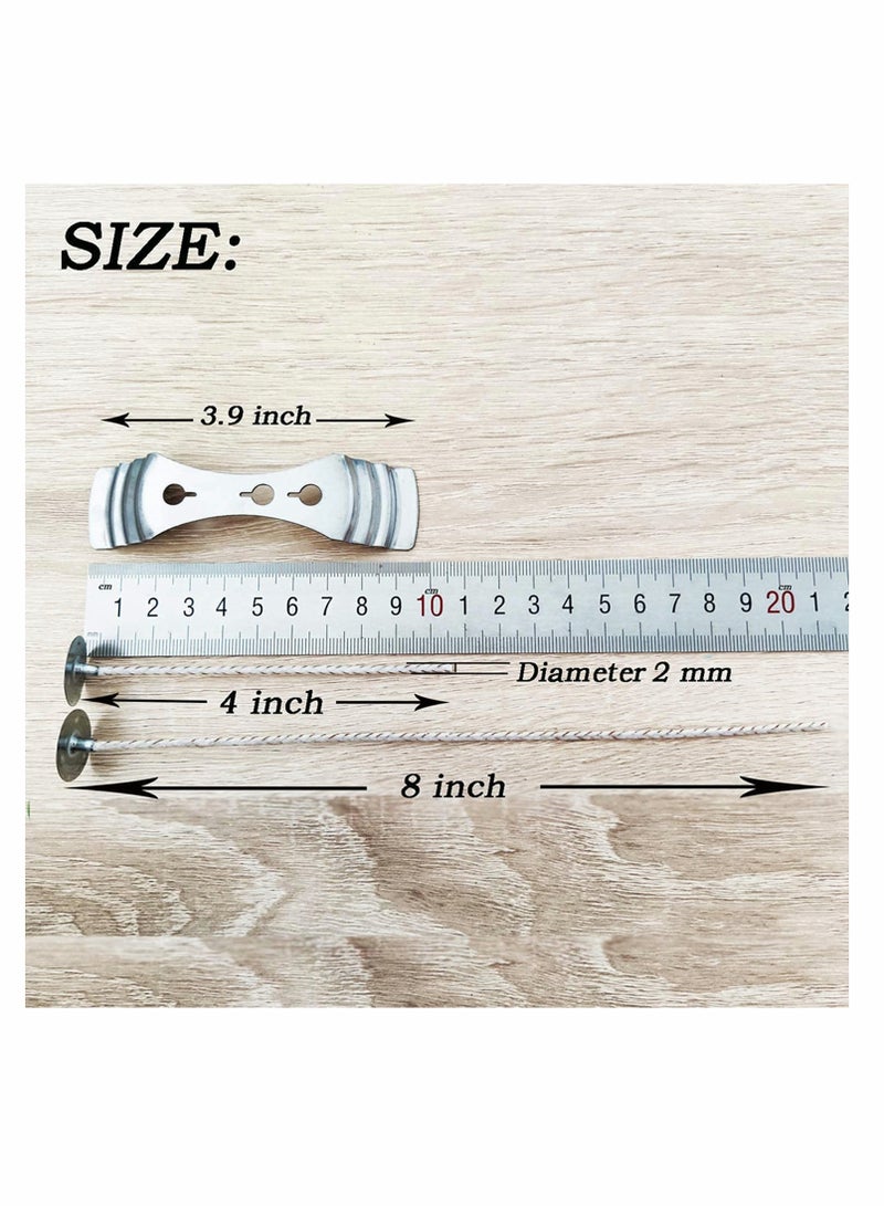 KASTWAVE Candle Making Kit, 20cm and 9cm Long 100 Pcs Organic Soy Pre Waxed Cotton Candle Wick with 1Pc Stainless Wick Holder Sustainer for Candle Making - Image 4