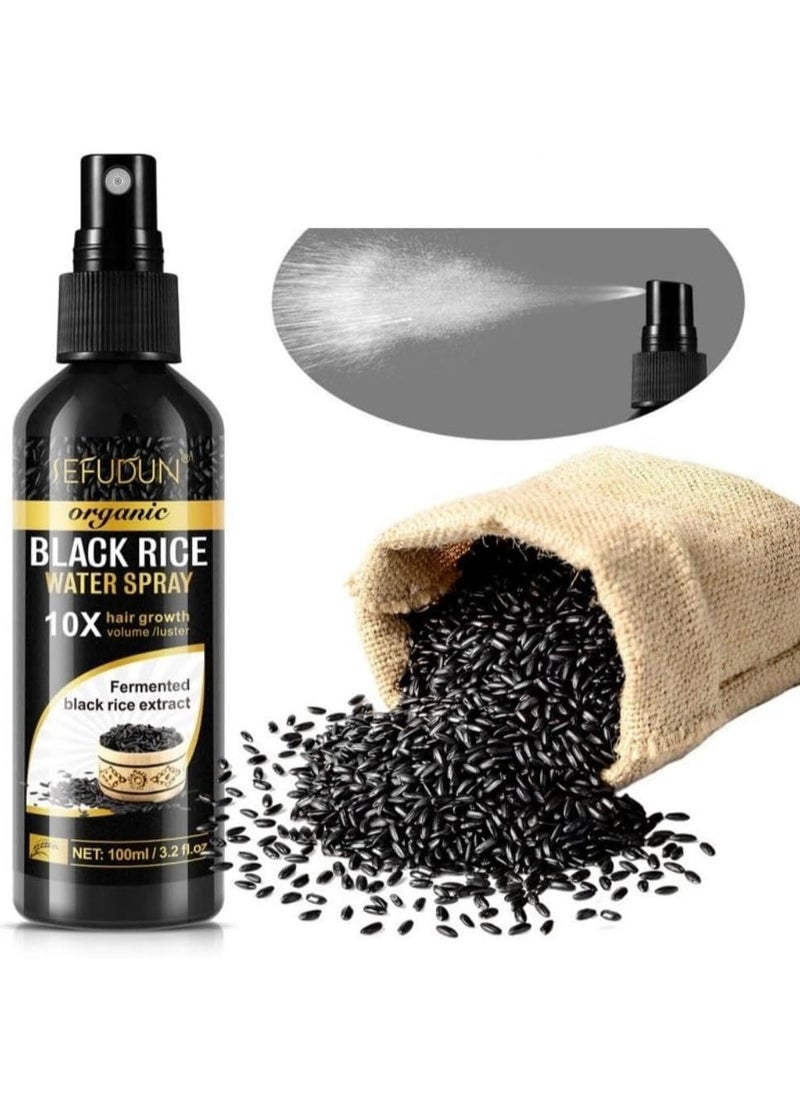 Pack Of 2 Organic Black Rice Water Spray 10X Hair Growth Volume / Luster Fermented Black Rice Extract 2 X 100ml