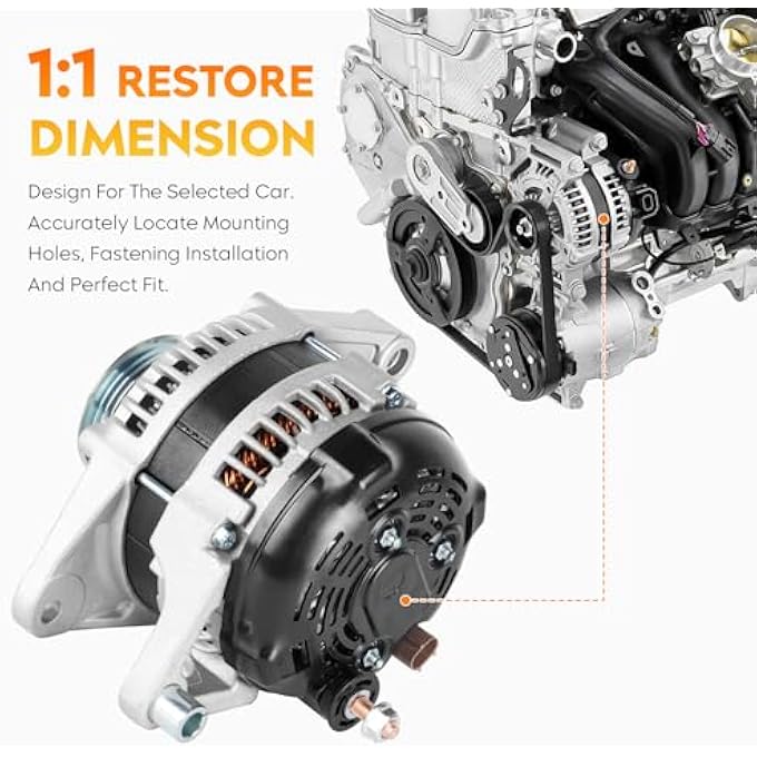 AEagle New Alternator for 5.9L Dodge Durango 2001-2003, Ram 1500 2002-2003, Ram 2500 & 3500 2002 5.9L, Ram 2500 & 3500 2002-2003 8L, 56029701AA 421000-0111 421000-0113 - Image 3