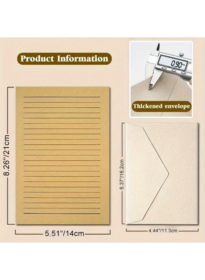 16Pcs Premium Linen Envelope Kit for Handwritten Love Letters & Birthday Cards - 3 Thick Envelopes + 10 Stationery Sheets + 3 Wax Seals Gift Set - Image 4