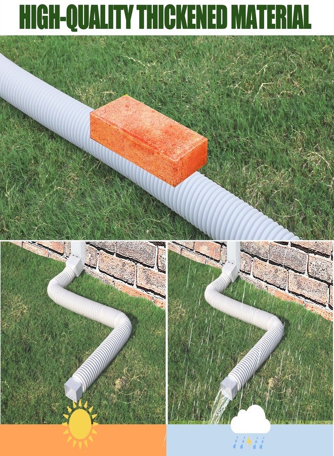 FEILAYDUN 2 Pack Rain Gutter Downspout Extensions, Upgraded Flexible Drain Downspout Extender, Rainwater Drainage Diverter with Mini Connector, Extendable from 20 to 127 Inches - Image 2