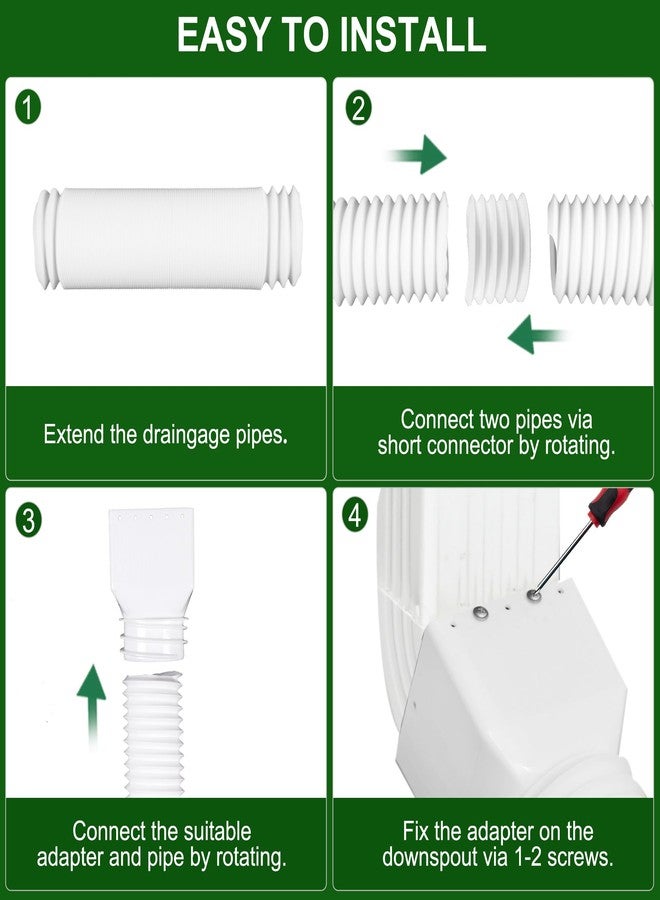 FEILAYDUN 2 Pack Rain Gutter Downspout Extensions, Upgraded Flexible Drain Downspout Extender, Rainwater Drainage Diverter with Mini Connector, Extendable from 20 to 127 Inches - Image 5
