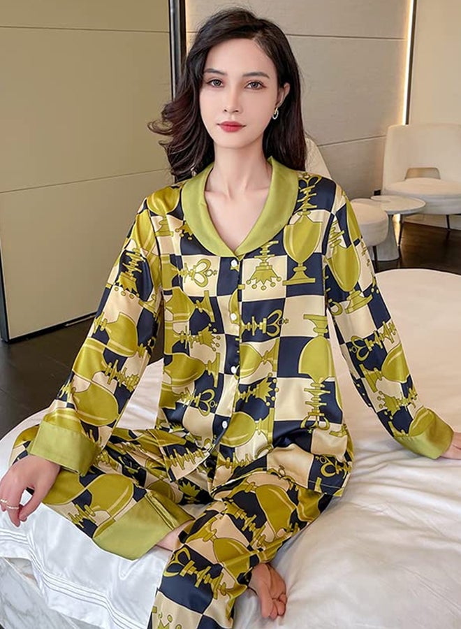 Couple Pajamas 2 Pieces Sleepwear Long sleeve Shirt and Pants Home Clothes Suits Pajama Sets Fashion Design