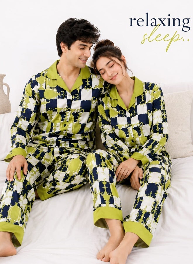 MARGOUN Couple Pajamas 2 Pieces Sleepwear Long sleeve Shirt and Pants Home Clothes Suits Pajama Sets Fashion Design - Image 5