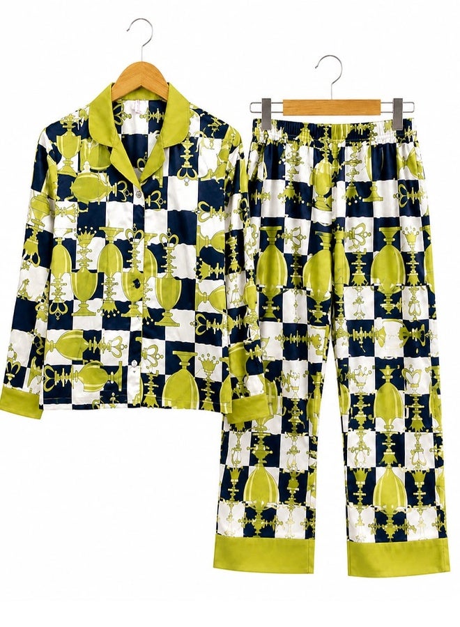 MARGOUN Couple Pajamas 2 Pieces Sleepwear Long sleeve Shirt and Pants Home Clothes Suits Pajama Sets Fashion Design - Image 2