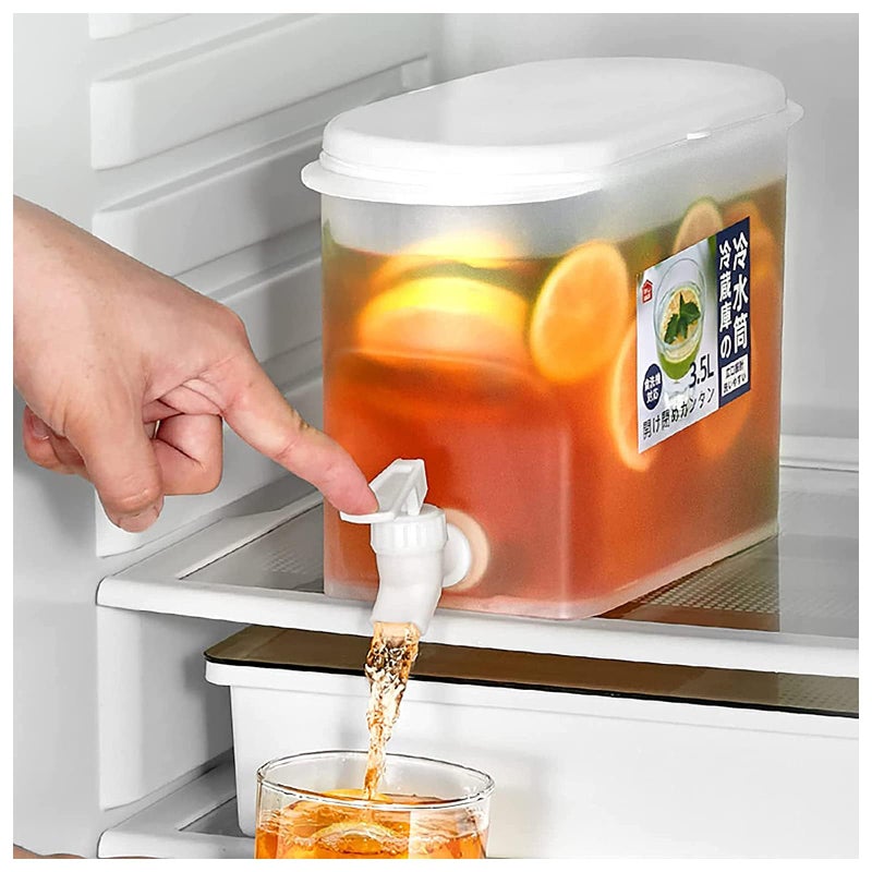 ORLENIC 3.5L Cold Beverage Dispenser with Faucet – Leak-Free Food-Grade PP Plastic Water Jug for Refrigerator, Iced Tea, Juice, Lemonade & Fruit Infused Water – Large Capacity Drink Dispenser for Home, Garden, Party & Daily Use - Image 1