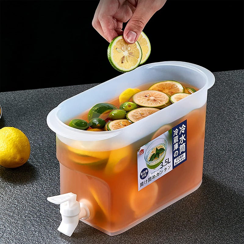 ORLENIC 3.5L Cold Beverage Dispenser with Faucet – Leak-Free Food-Grade PP Plastic Water Jug for Refrigerator, Iced Tea, Juice, Lemonade & Fruit Infused Water – Large Capacity Drink Dispenser for Home, Garden, Party & Daily Use - Image 2
