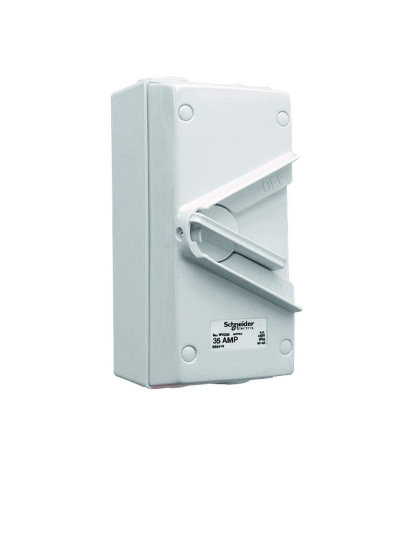Schneider Electric 35A 440V Surface Mount Double Pole Isolating Switch IP66 weatherproof - Image 3