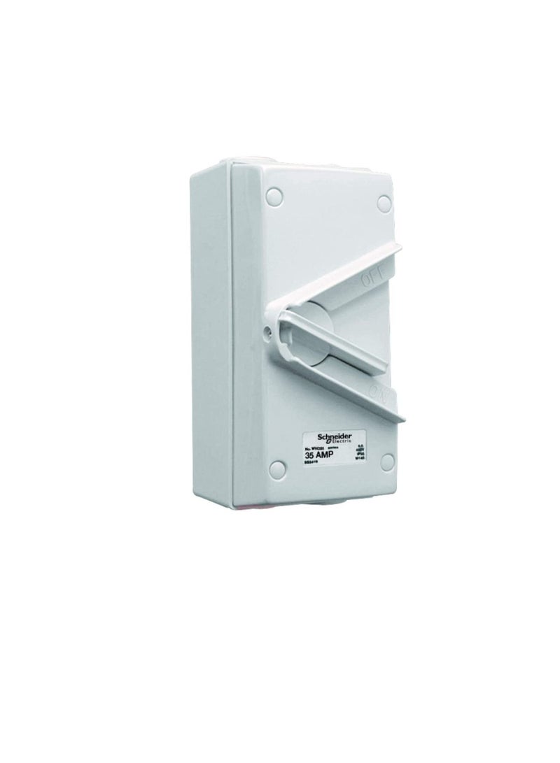 Schneider Electric 35A 440V Surface Mount Double Pole Isolating Switch IP66 weatherproof - Image 2