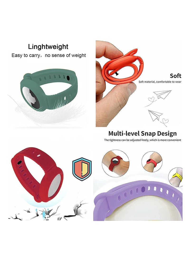 SYOSI - Watch Wristbands for Airtag Soft Silicone Bracelet for Kids Lightweight Waterproof Watch Strap Compatible with Apple Airtag for Children and Old Man 2 Pcs - Image 1