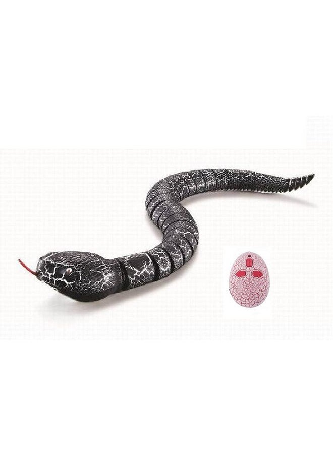 Fashionclubs Remote Control Snake Realistic Rc Snake Toy Infrared Remote Control Snake Toys Rattle Snake Prank Toys Usb Rechargeable 16 Long Snake Scary Trick Toy For Kids Play Black Color  - Image 1