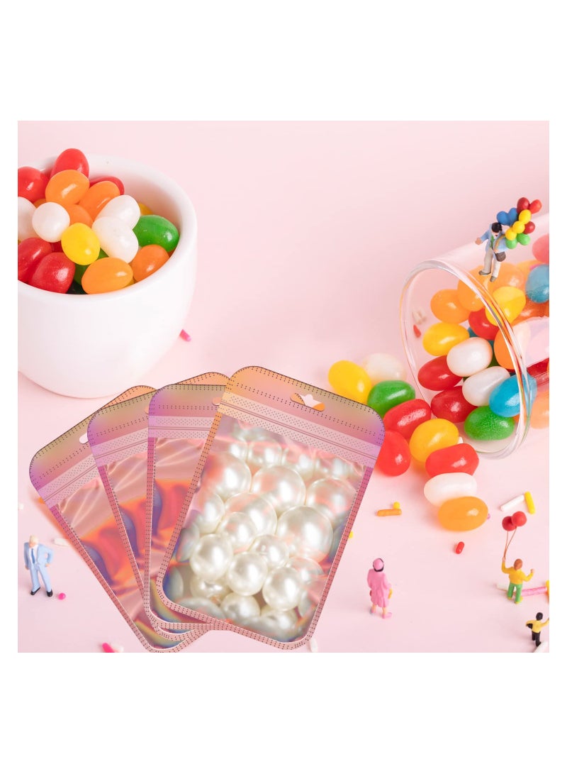 SYOSI Holographic Bags, 200 Pcs Resealable Smell Proof Bags, Mylar Bags, 2.95 x 5.5 Inch Ziplock Bags, Foil Pouch Bags, Smell Proof Bag, Package Bags for Jewelry, Cosmetics, Crafts - Image 2