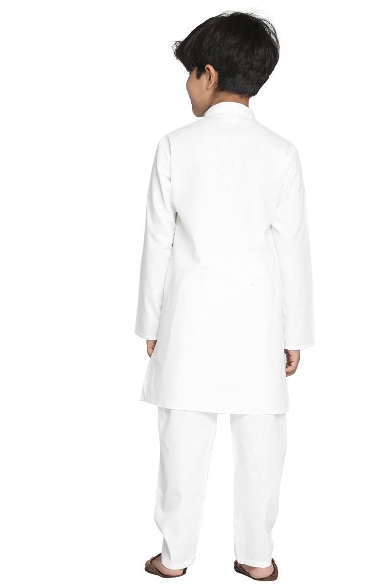 Chandrakala Kids Kurta Set for Boys Indian Ethnic Wear,White 1-2T (KK117WHI3) - Image 2
