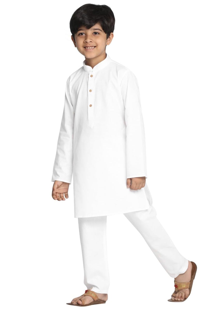 Chandrakala Kids Kurta Set for Boys Indian Ethnic Wear,White 1-2T (KK117WHI3) - Image 3