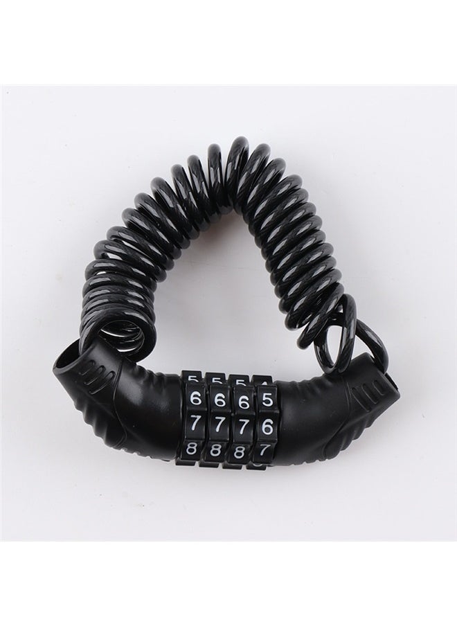 yongsheng Bicycle Anti Theft Safety Lock， Motorcycle Helmet Locks, Anti-Theft Bike Password Lock, Retractable Bicycle Wheel Security Locking Chain, Universal for Luggage Stroller Motorbike Scooter (Black)  - Image 2