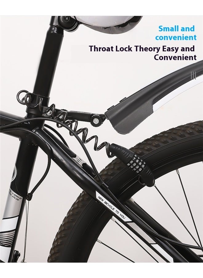 yongsheng Bicycle Anti Theft Safety Lock， Motorcycle Helmet Locks, Anti-Theft Bike Password Lock, Retractable Bicycle Wheel Security Locking Chain, Universal for Luggage Stroller Motorbike Scooter (Black)  - Image 5