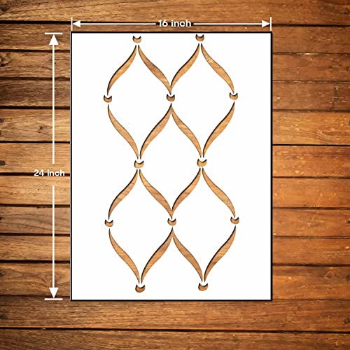 ARandNJ Stencils for Wall Painting Pack of 1 (Size:- 16X24 Inch) Pattern Theme - Lattice DIY Reusable Design Suitable for Home Wall Decor - Image 2