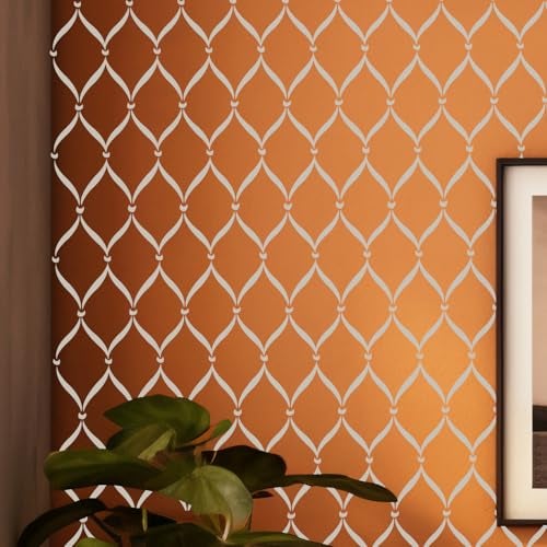 ARandNJ Stencils for Wall Painting Pack of 1 (Size:- 16X24 Inch) Pattern Theme - Lattice DIY Reusable Design Suitable for Home Wall Decor - Image 1