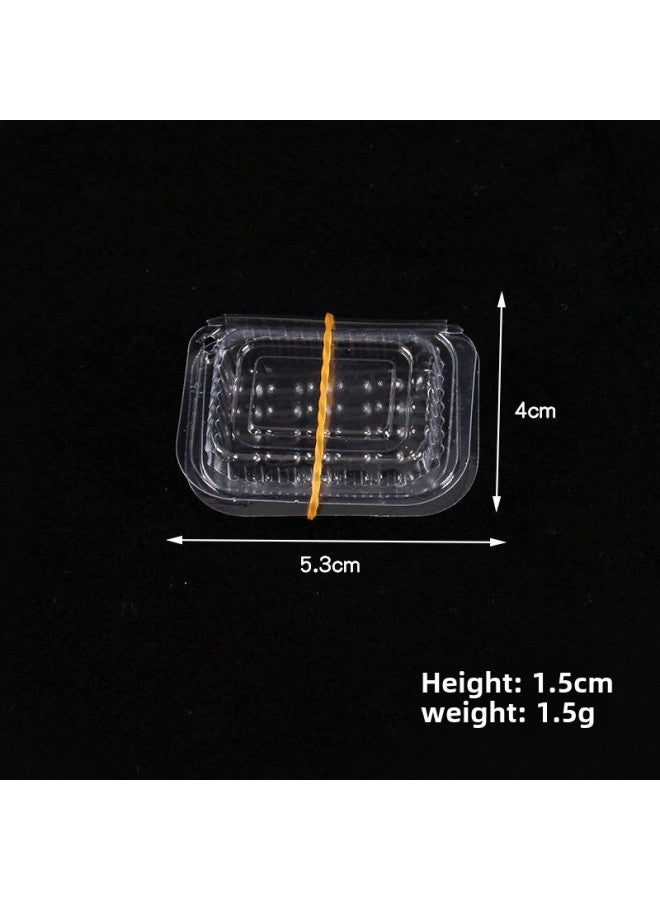 Simulation Transparent Snack Box Model Mini Fruit Box Packing Box Diy Ornaments Doll House Kitchen Toy Accessories-Color:Quick Lunch Box + Rubber Band  - Image 1