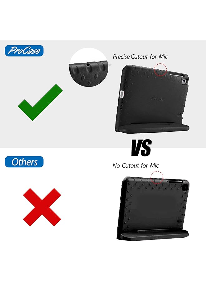 Procases Kids Case For Samsung Galaxy Tab A7 10.4 Inch 2022 2020 Sm-T503 T500 T505 T507 Shock Proof Convertible Handle Stand Cover Light Weight Kids Friendly Super Protective Case -Black - Image 4