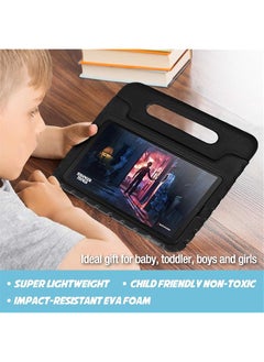 Procases Kids Case For Samsung Galaxy Tab A7 10.4 Inch 2022 2020 Sm-T503 T500 T505 T507 Shock Proof Convertible Handle Stand Cover Light Weight Kids Friendly Super Protective Case -Black  - Image 3