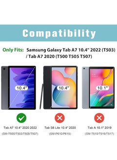 Procases Kids Case For Samsung Galaxy Tab A7 10.4 Inch 2022 2020 Sm-T503 T500 T505 T507 Shock Proof Convertible Handle Stand Cover Light Weight Kids Friendly Super Protective Case -Black  - Image 2