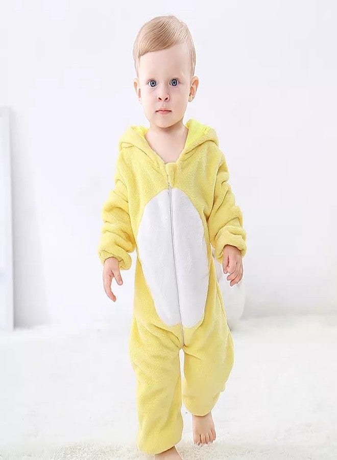AVS Baby Rompers Jumpsuit Costume Winter Autumn Flannel Hooded Romper Cosplay Jumpsuit | 4-5 Year Kid's and Toddler's Costume Outfit Baby Boys' Girls' One-Piece (H 37") (Yellow) - Image 5