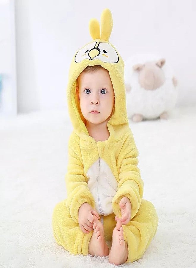 AVS Baby Rompers Jumpsuit Costume Winter Autumn Flannel Hooded Romper Cosplay Jumpsuit | 4-5 Year Kid's and Toddler's Costume Outfit Baby Boys' Girls' One-Piece (H 37") (Yellow) - Image 4
