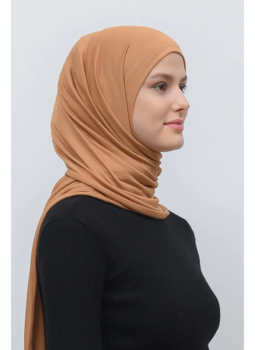 التوبة Hijab Combed Cotton Shawl Plain-Tan