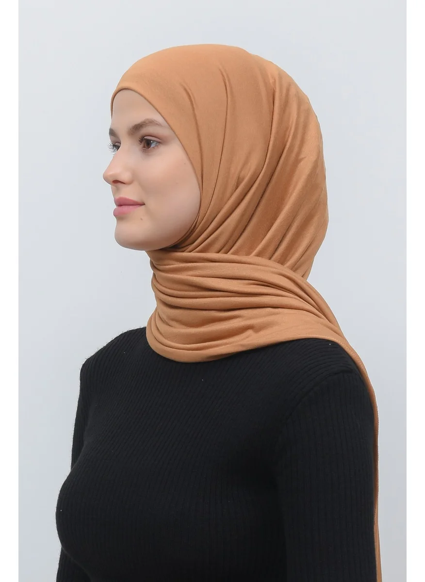 التوبة Hijab Combed Cotton Shawl Plain-Tan