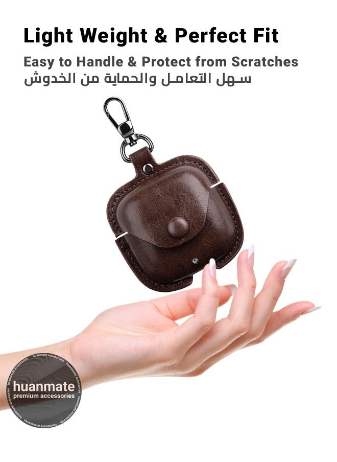 huanmate Stylish Shockproof Protection Case Cover For Huawei FreeBuds SE 2/ SE 3 Dark Brown  - Image 3