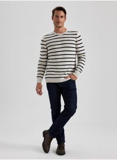 DeFacto Standard Fit Striped Crew Neck Sweater  - Image 2