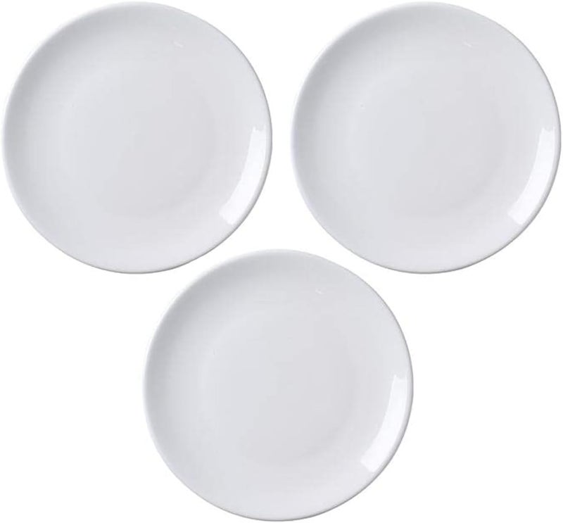 MBBITL Porcelain Appetizer Plates Set of 3 5 Inch White Dessert Salad Plates Small Dinner Plates for Sides Snack Sauce Kitchen Ceramic Serving Dishes - Image 1