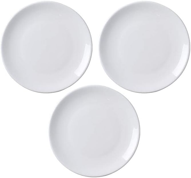 MBBITL Porcelain Appetizer Plates Set of 3 5 Inch White Dessert Salad Plates Small Dinner Plates for Sides Snack Sauce Kitchen Ceramic Serving Dishes - Image 2