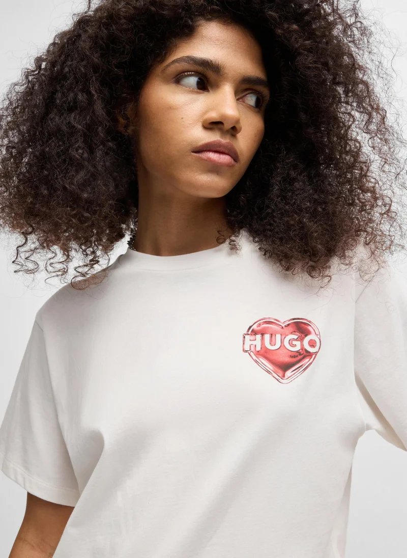 HUGO Cotton-jersey T-shirt with graphic print