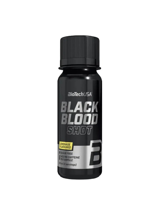 BioTechUSA Black Blood Shot Pre-Workout Food Supplement Lemonade 60ml Ready-to-Drink Shot, Sugar-Free Formula with 1500mg Beta-Alanine, 200mg Caffeine, Taurine, L-Tyrosine and Green Tea Extract - Image 1