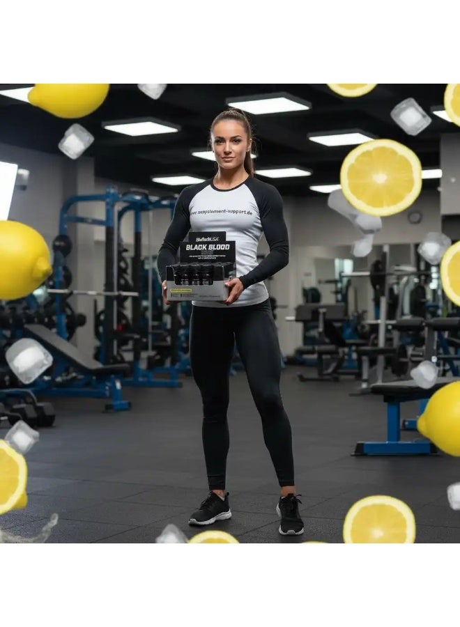 BioTechUSA Black Blood Shot Pre-Workout Food Supplement Lemonade 60ml Ready-to-Drink Shot, Sugar-Free Formula with 1500mg Beta-Alanine, 200mg Caffeine, Taurine, L-Tyrosine and Green Tea Extract - Image 4