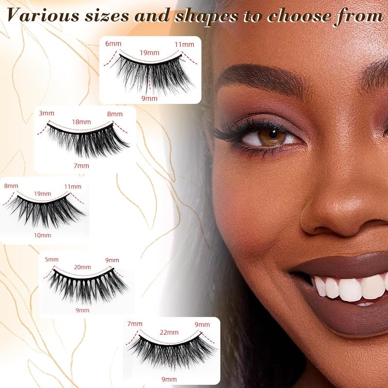 TORMEN 10 Pairs Half False Eyelashes, 3D Handmade Mink False Eyelash Set, Transparent Cat Eye Natural Short Eyelash - Image 4
