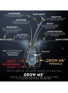 Watermans Grow Me® Shampoo - Biotin, Caffeine, Argan Oil For Hydrating And Revitalising 250Ml  - Image 4