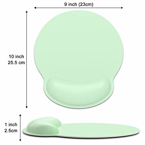 Dapesuom Ergonomic Mouse Pad with Wrist Support, Comfortable Memory Foam Wrist Rest for Easy Typing Pain Relief, Cute Computer Gaming Desktop Mouse Mat with Non-Slip Base for Laptop, Office, Green - Image 2