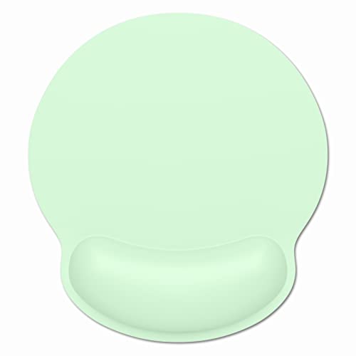 Dapesuom Ergonomic Mouse Pad with Wrist Support, Comfortable Memory Foam Wrist Rest for Easy Typing Pain Relief, Cute Computer Gaming Desktop Mouse Mat with Non-Slip Base for Laptop, Office, Green - Image 1
