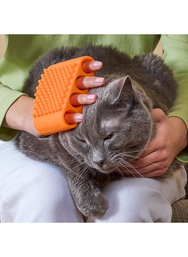 2 قطعة سيليكون أداة تنظيف متعددة الأغراض للغسيل والمطبخ والحيوانات الأليفة (برتقالي وأرجواني) - Image 2