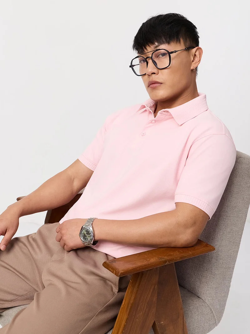 The Souled Store Pique Polo: Rosebud