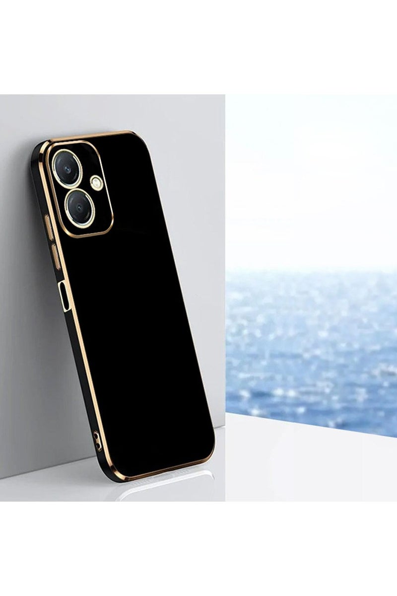 for realme Note 60/ 60X 4G Case, Plating Soft Back Cover, Raised Full Camera Protection, Slim Thin TPU Mobile Phone Case for realme Note 60 4G, Black - Image 1