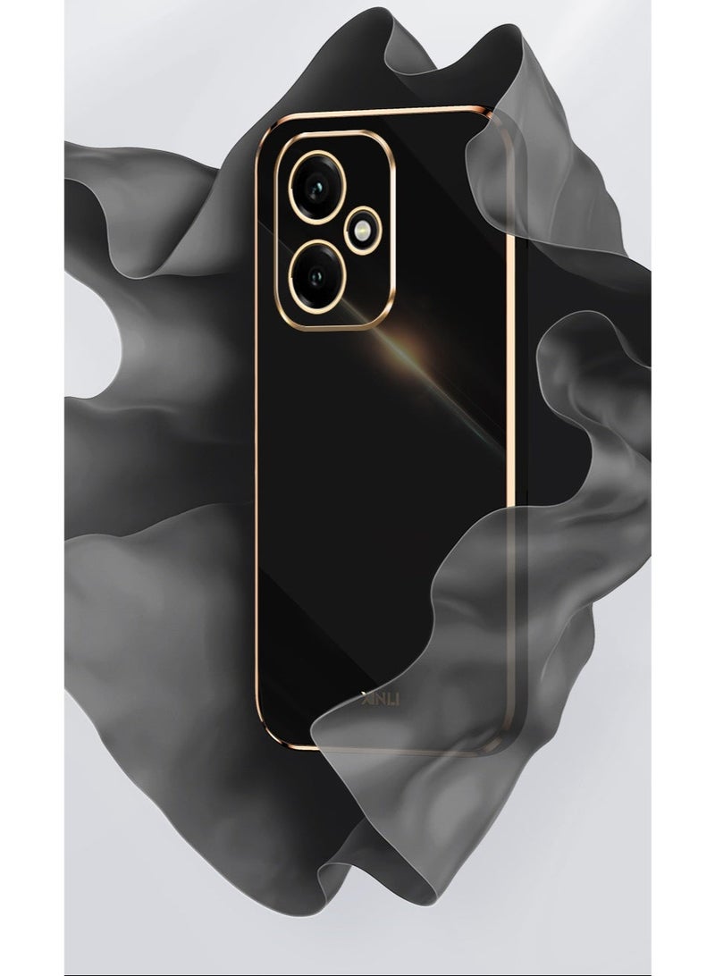 for realme Note 60/ 60X 4G Case, Plating Soft Back Cover, Raised Full Camera Protection, Slim Thin TPU Mobile Phone Case for realme Note 60 4G, Black - Image 2