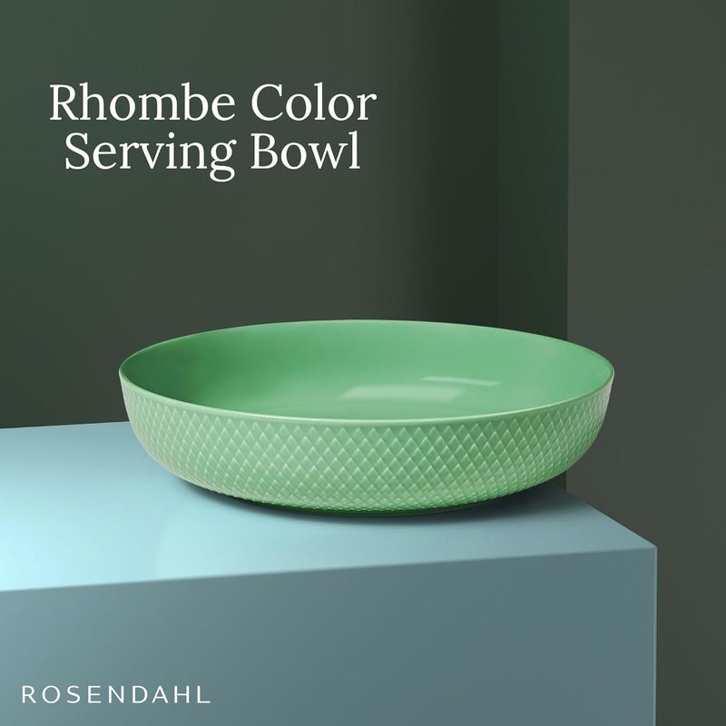 Rosendahl 112 in Serving Bowl Handmade Porcelain  Dishwasher Safe Classic Rhombe Pattern Ideal for Everyday Use and Special Occasions Mix and Match Collection Green - Image 4