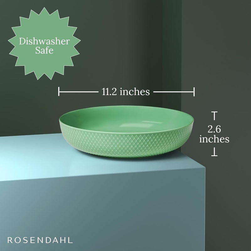 Rosendahl 112 in Serving Bowl Handmade Porcelain  Dishwasher Safe Classic Rhombe Pattern Ideal for Everyday Use and Special Occasions Mix and Match Collection Green - Image 5